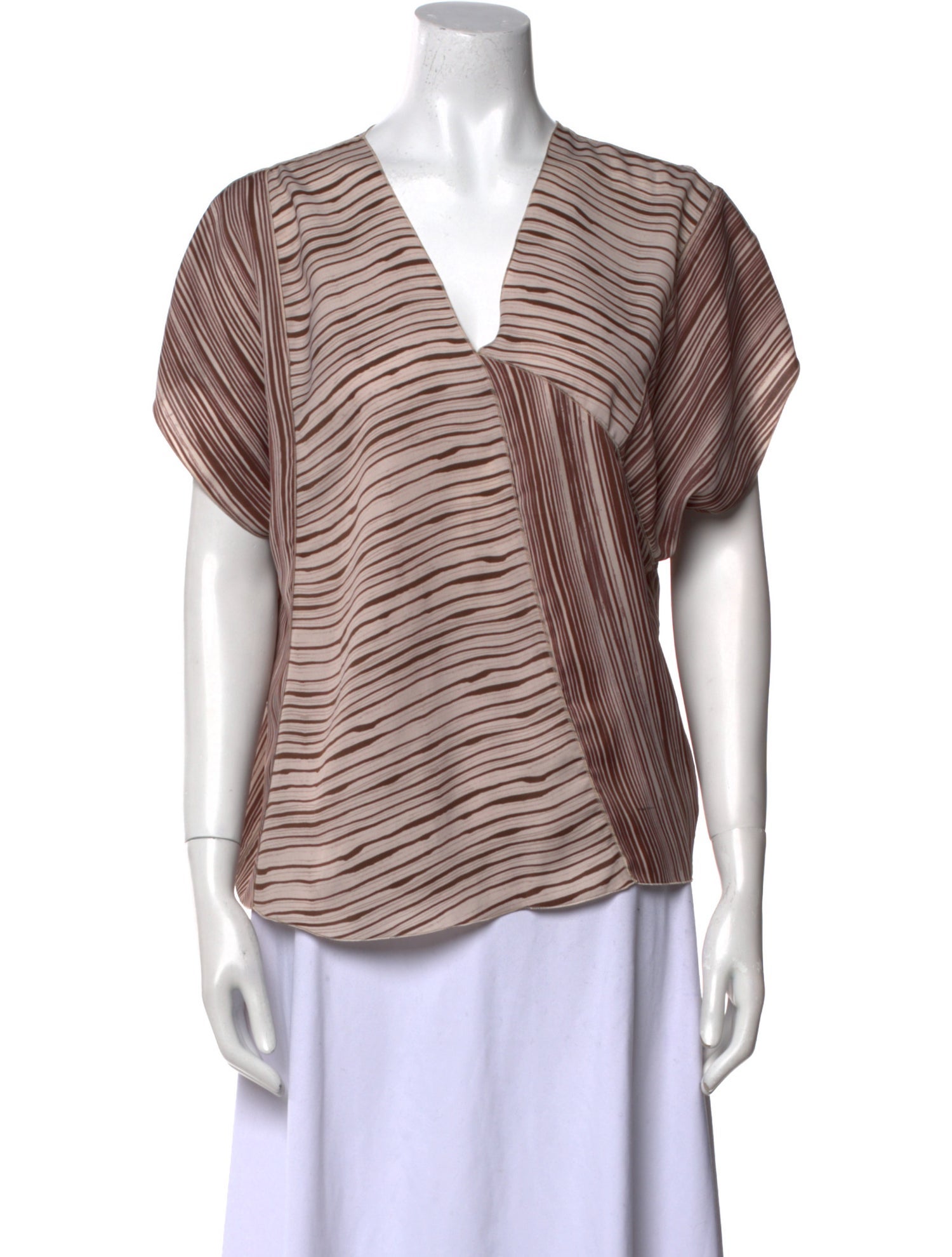 Bottega Veneta Striped V-Neck Top