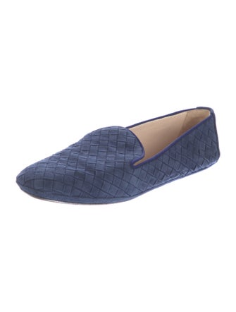 Bottega Veneta Intrecciato Weave Suede Flats
