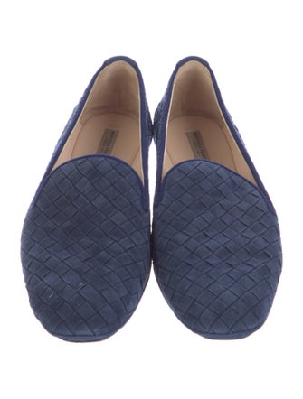 Bottega Veneta Intrecciato Weave Suede Flats