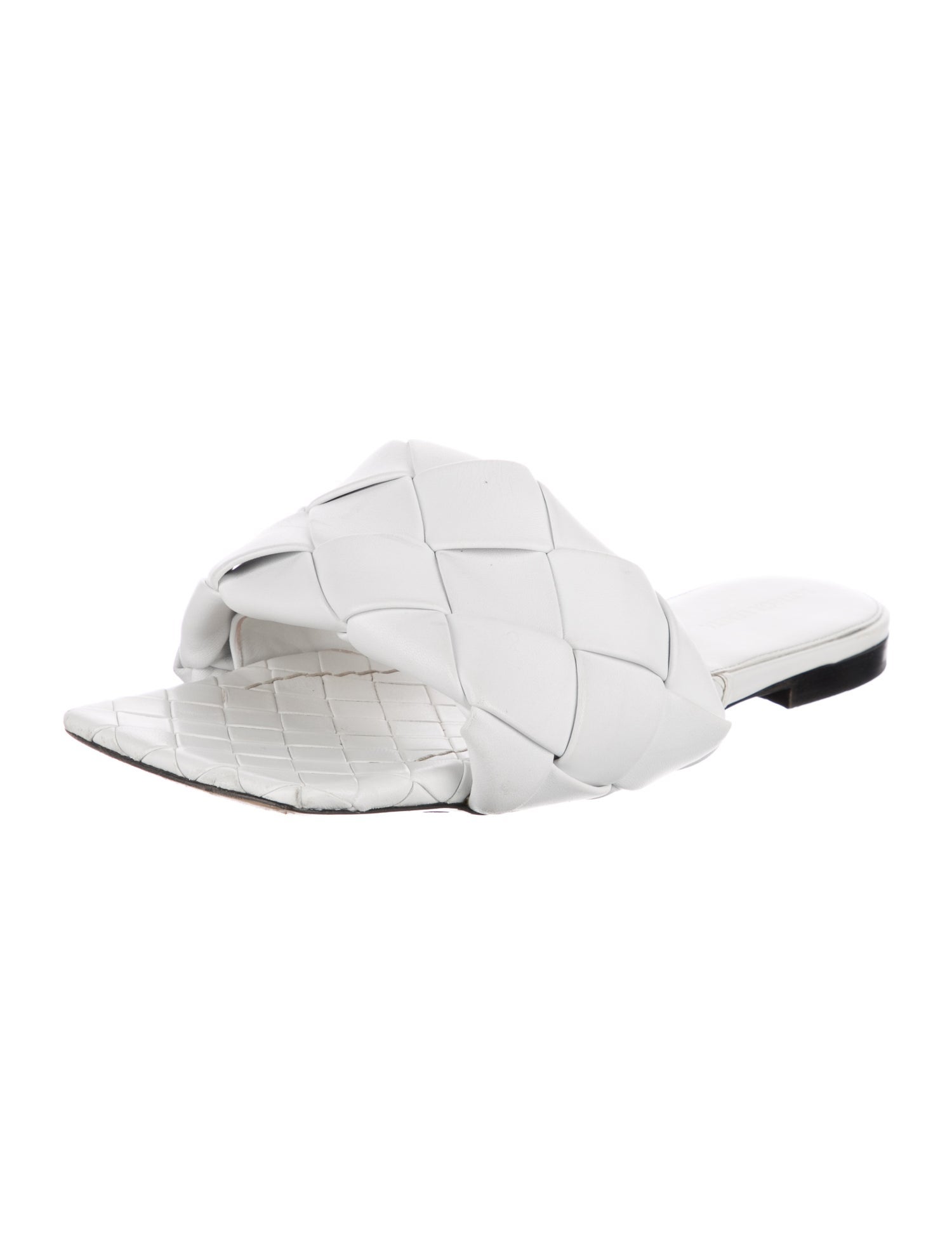 Bottega Veneta Intrecciato Weave Leather Slides