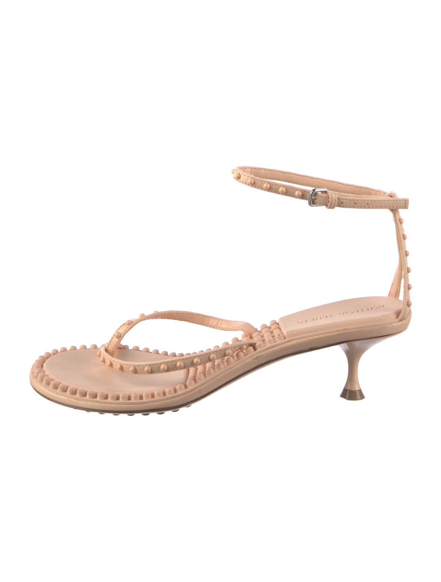 Bottega Veneta Leather Studded Accents Sandals
