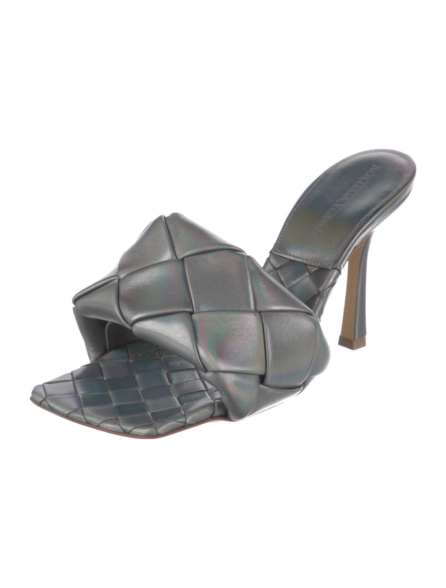 Bottega Veneta Intrecciato Weave Leather Slides w/ Tags