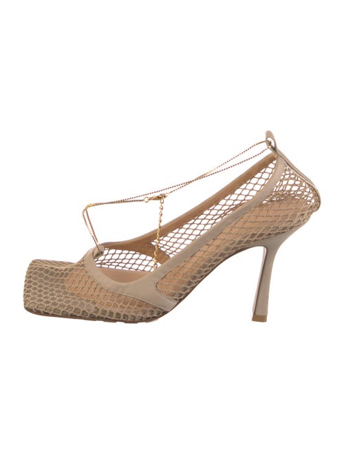 Bottega Veneta Mesh Chain-Link Accents T-Strap Pumps