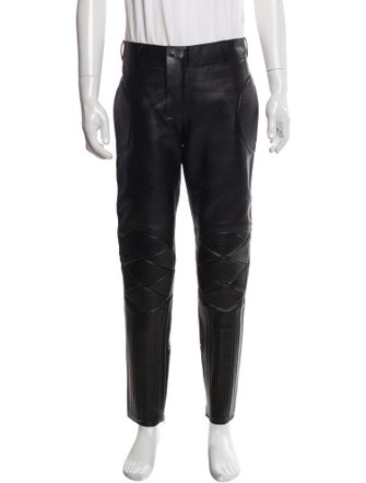 Bottega Veneta Calf Leather Moto Pants