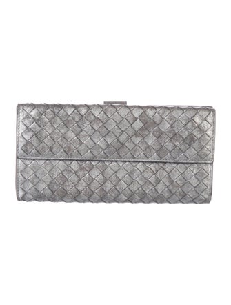 Bottega Veneta Intrecciato Weave Leather Continental Wallet