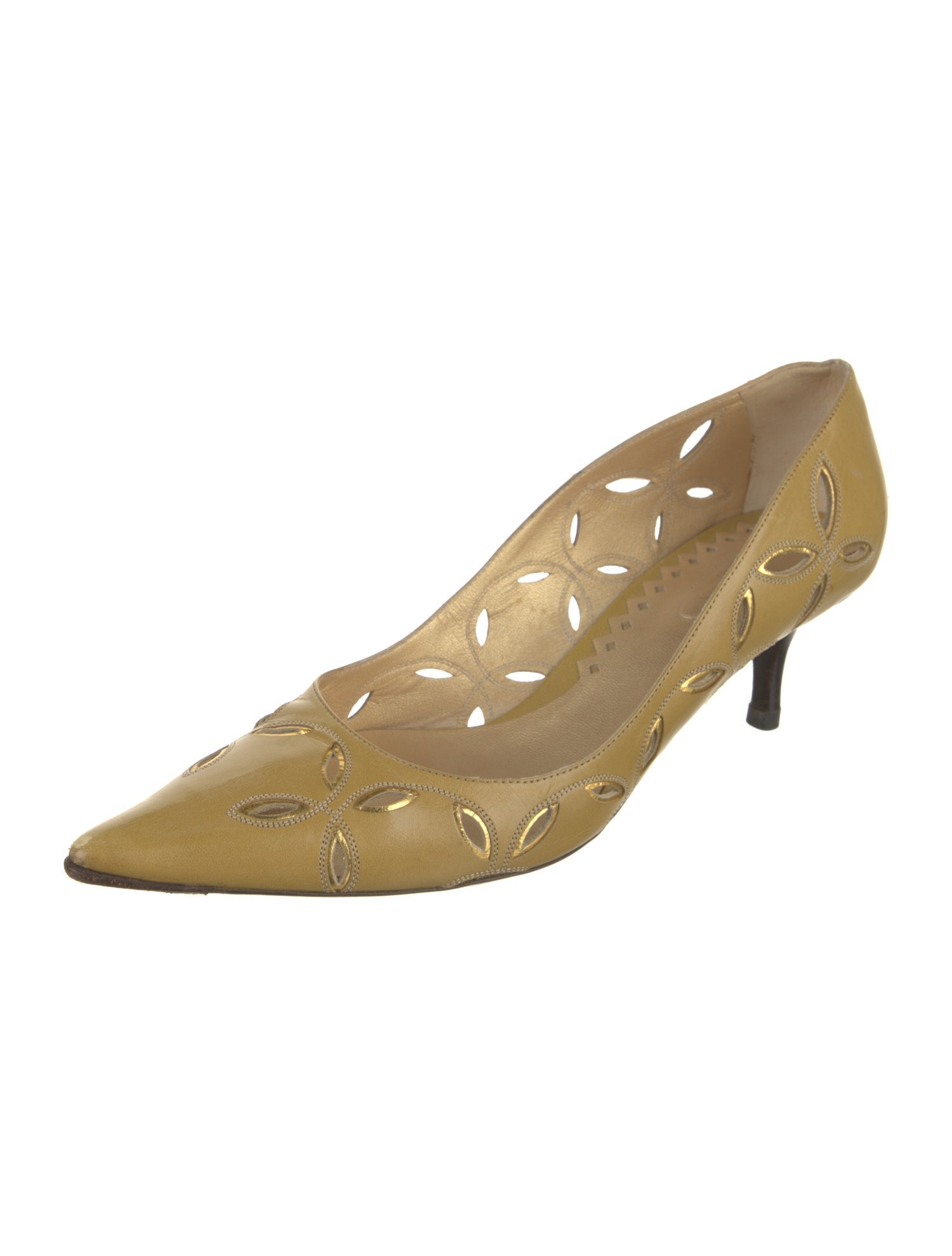 Bottega Veneta Leather Cutout Accent Pumps