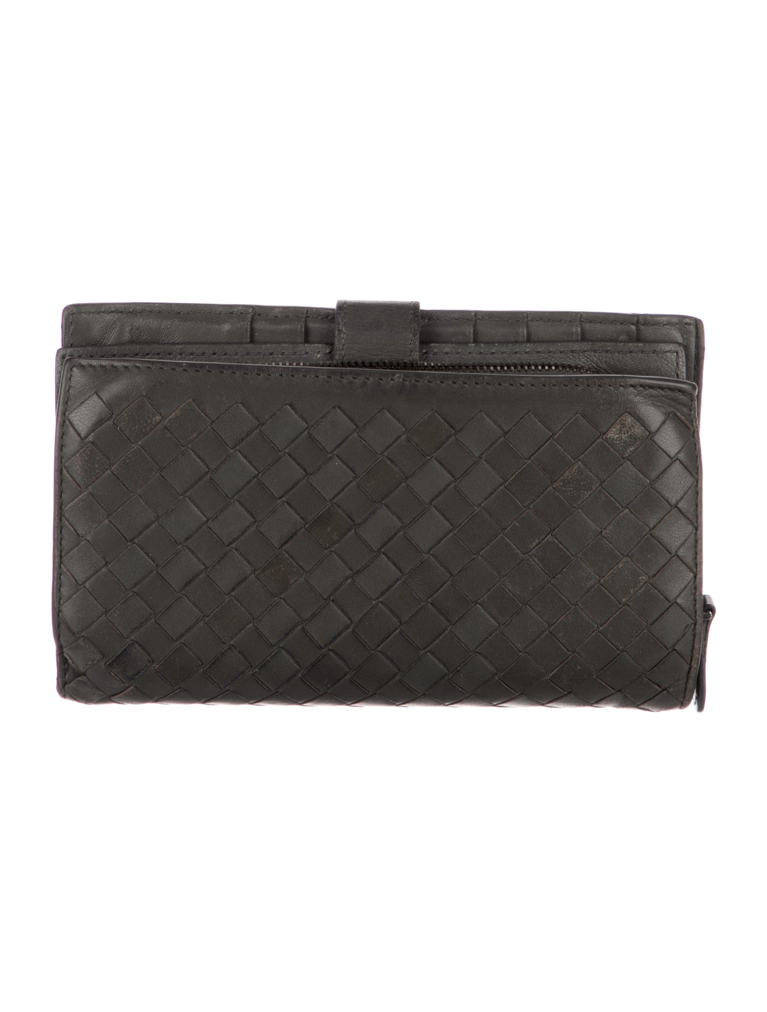 Bottega Veneta Intrecciato Weave Leather French Purse