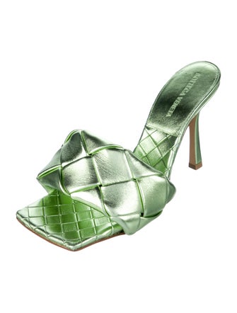 Bottega Veneta Intrecciato Weave Leather Slides