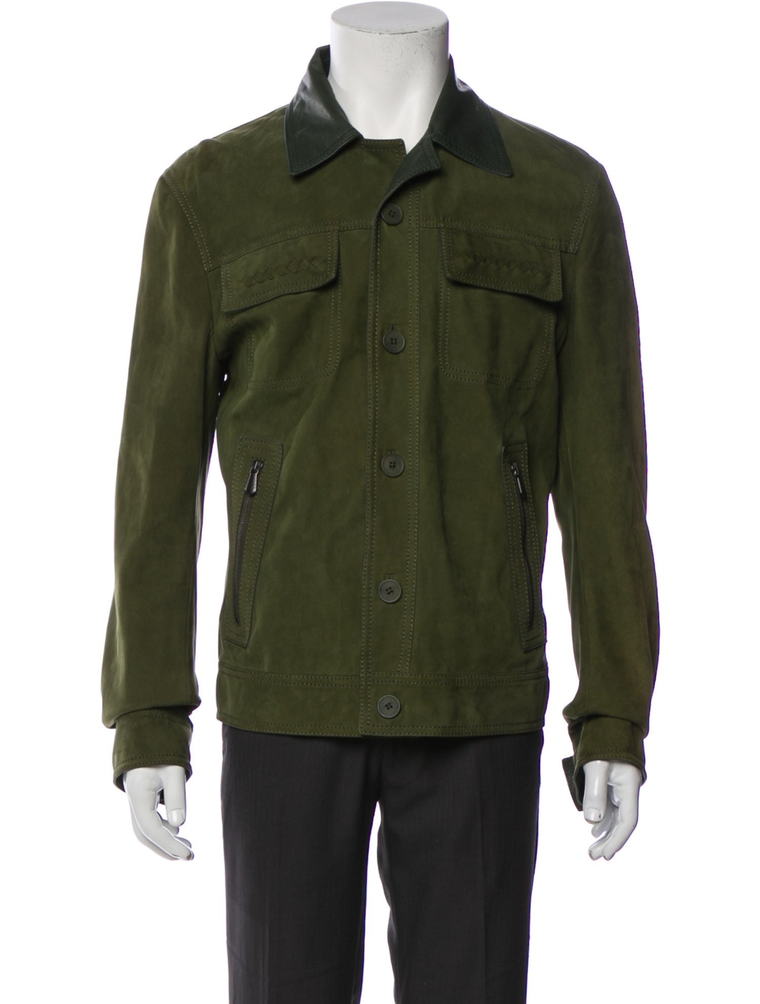 Bottega Veneta Leather Trucker Jacket