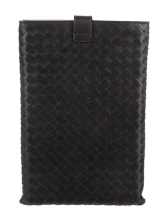 Bottega Veneta Black Leather Tablet Case.