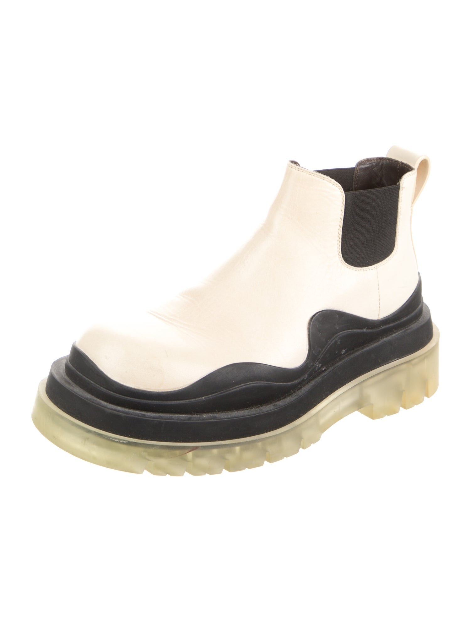 Bottega Veneta Leather Colorblock Pattern Chelsea Boots