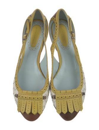 Bottega Veneta Leather Colorblock Pattern Flats