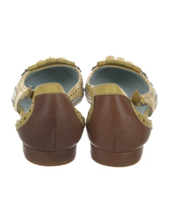 Bottega Veneta Leather Colorblock Pattern Flats