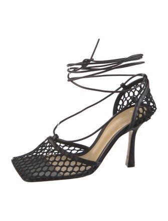Bottega Veneta Leather Mesh Accents Sandals