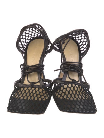 Bottega Veneta Leather Mesh Accents Sandals