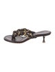 Bottega Veneta Leather Chain-Link Accents Slides