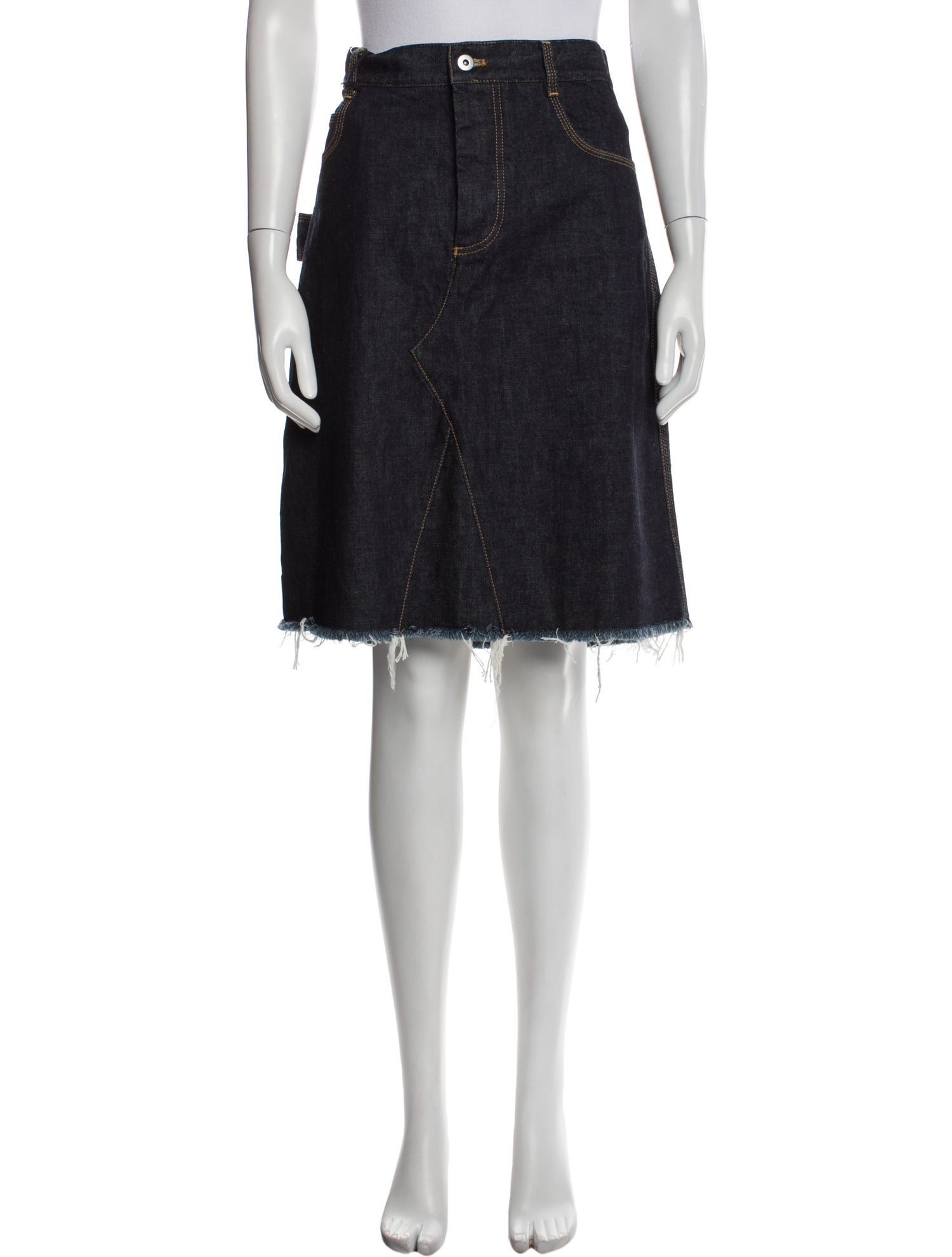 Bottega Veneta Raw-Edge Trim Knee-Length Skirt w/ Tags