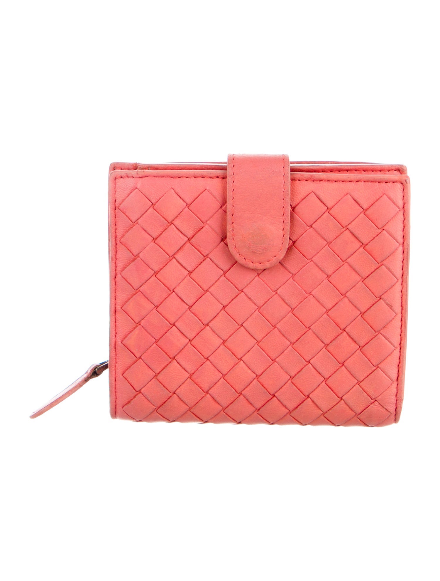 Bottega Veneta Intrecciato Weave Leather French Purse