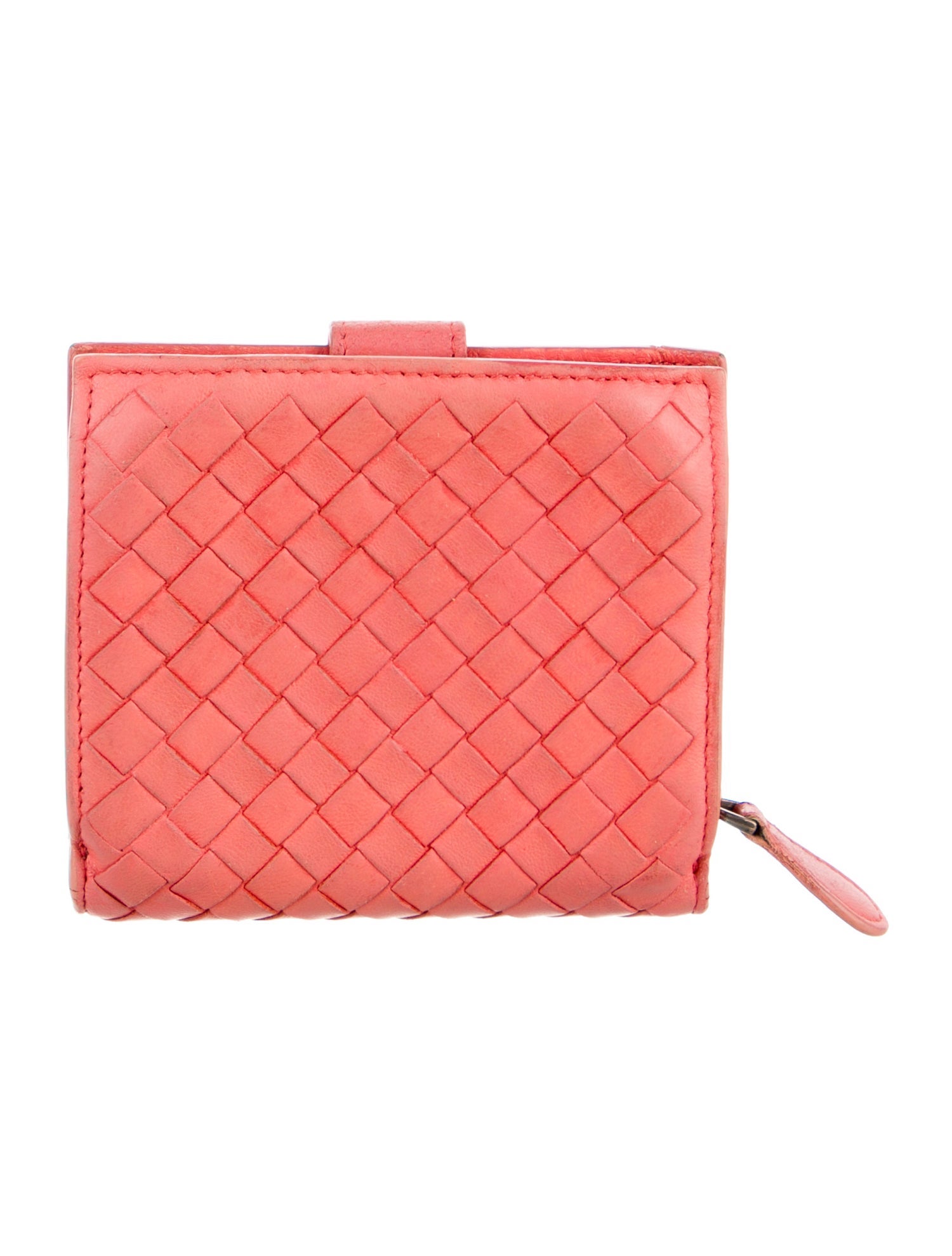 Bottega Veneta Intrecciato Weave Leather French Purse
