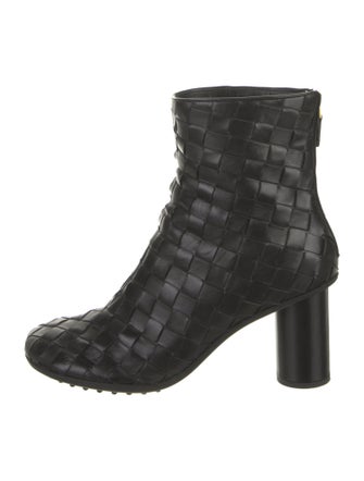 Bottega Veneta Intrecciato Weave Leather Combat Boots