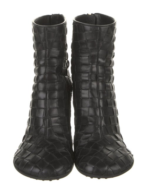 Bottega Veneta Intrecciato Weave Leather Combat Boots
