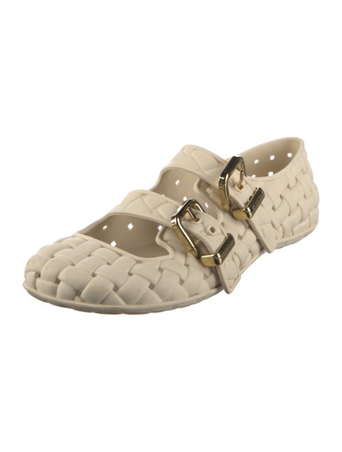 Bottega Veneta Intrecciato Weave Rubber Mary Jane Flats