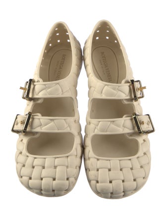 Bottega Veneta Intrecciato Weave Rubber Mary Jane Flats