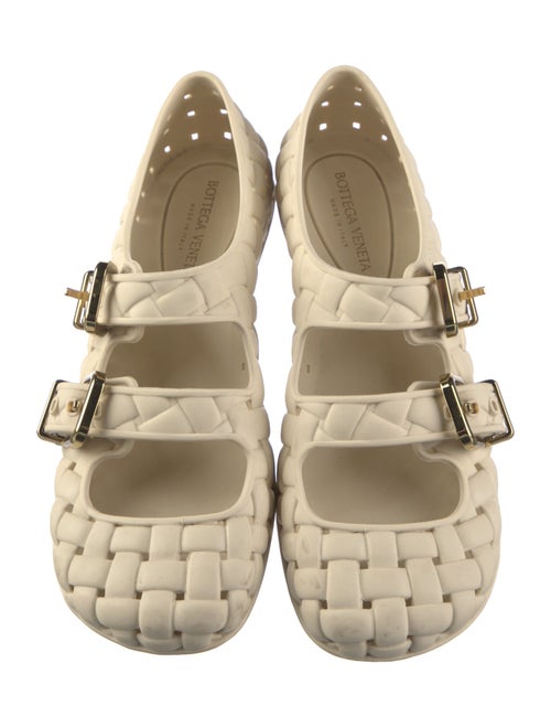 Bottega Veneta Intrecciato Weave Rubber Mary Jane Flats