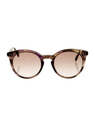 Bottega Veneta Intrecciato Weave Round Sunglasses