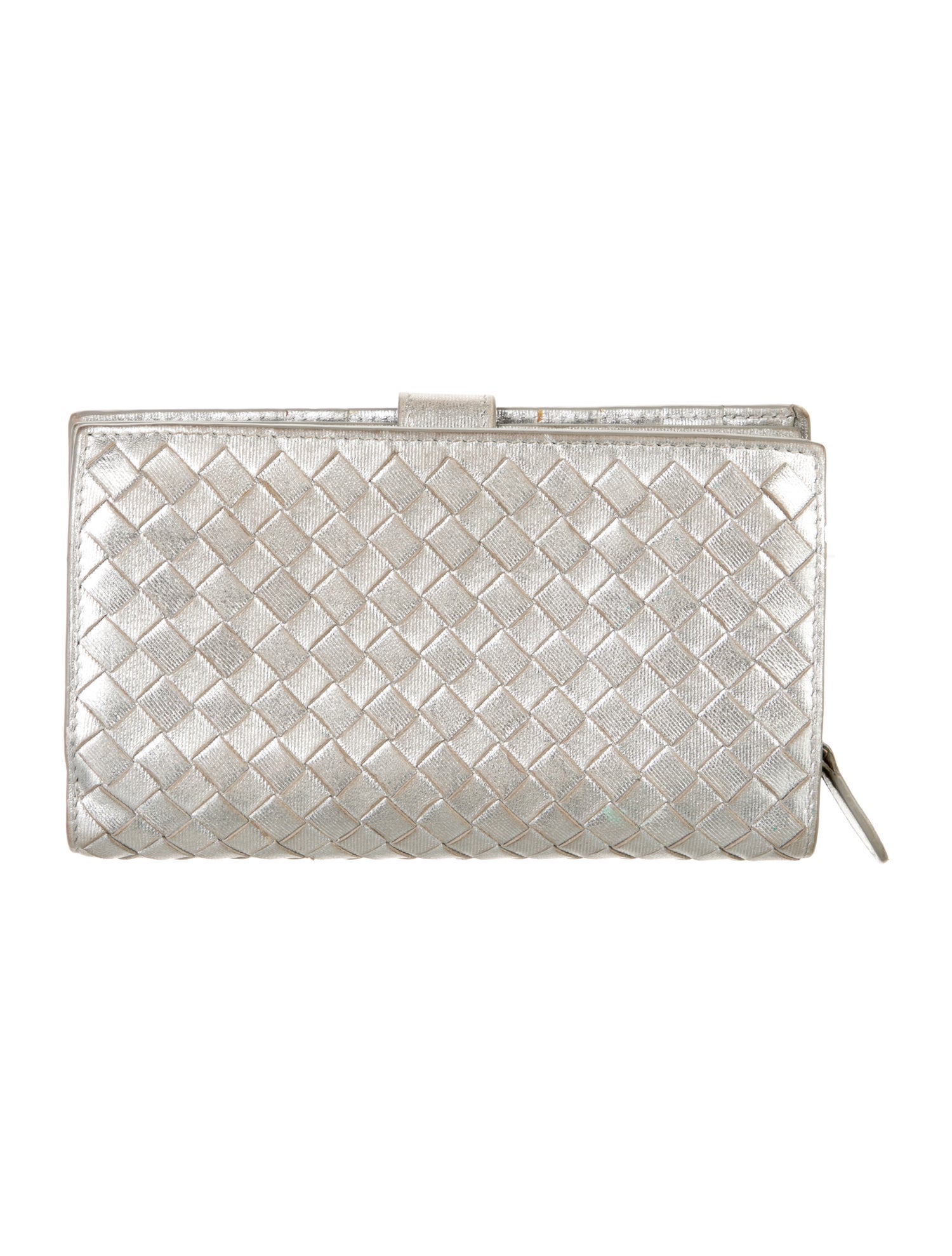 Bottega Veneta Intrecciato Weave Leather French Purse