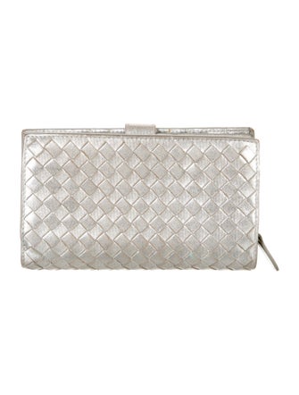 Bottega Veneta Intrecciato Weave Leather French Purse