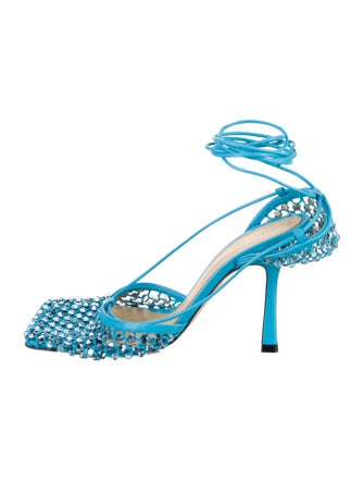 Bottega Veneta Mesh Crystal Embellishments Slingback Pumps