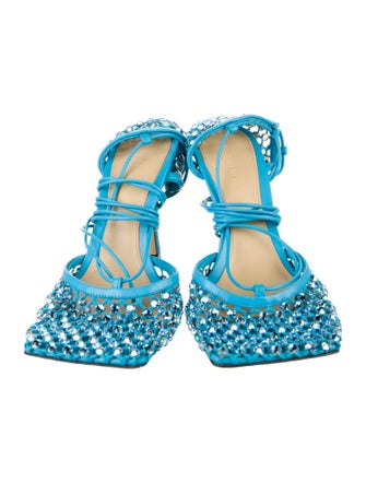 Bottega Veneta Mesh Crystal Embellishments Slingback Pumps
