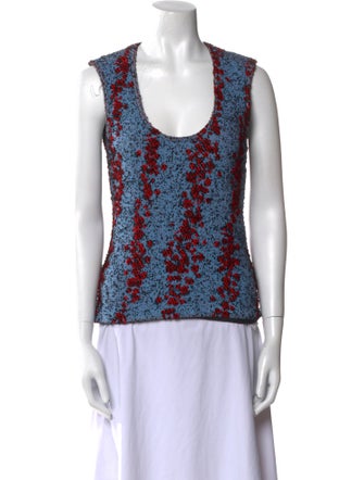 Bottega Veneta Printed Scoop Neck Top