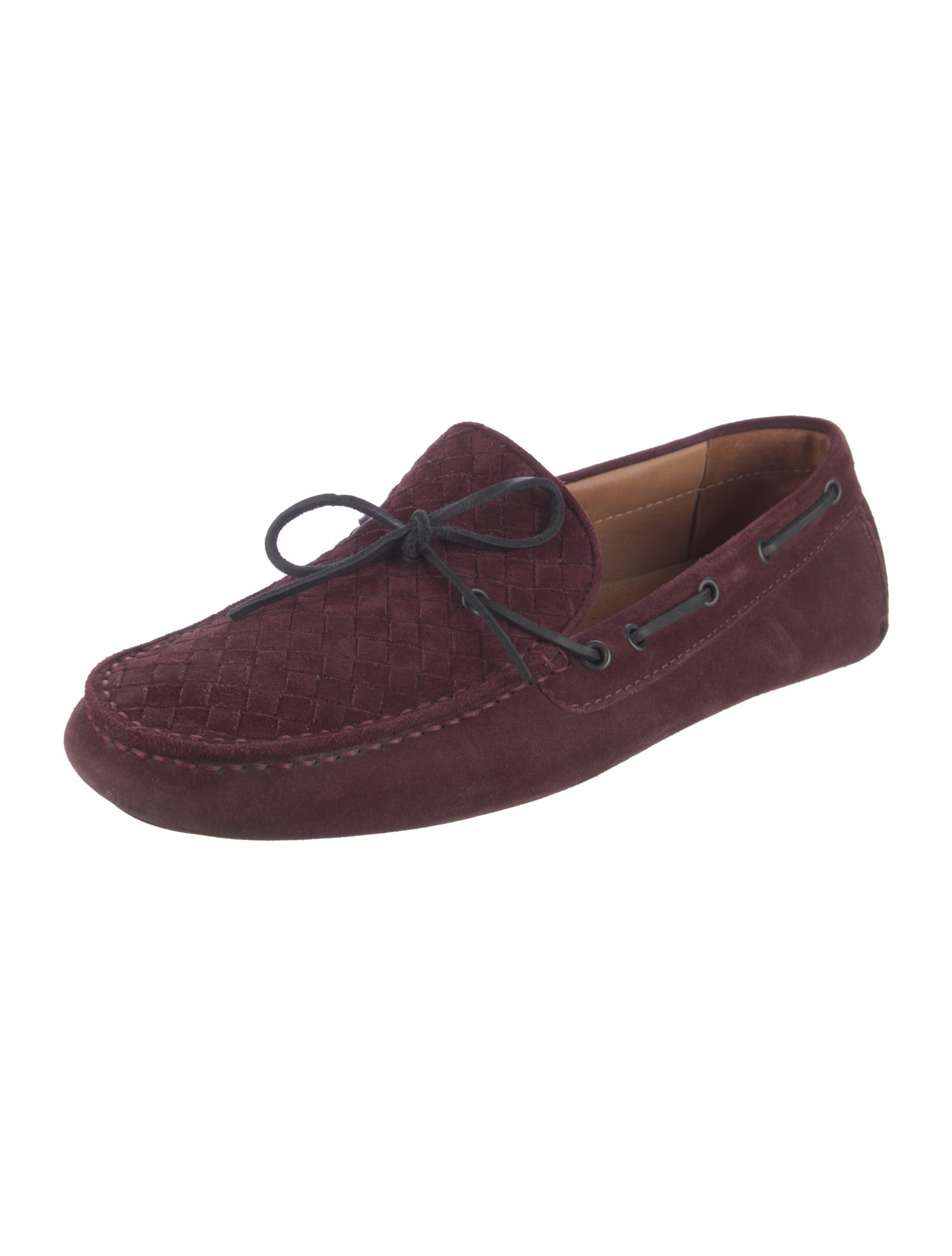 Bottega Veneta Intrecciato Weave Suede Moccasins