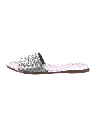 Bottega Veneta Intrecciato Weave Leather Slides
