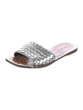 Bottega Veneta Intrecciato Weave Leather Slides