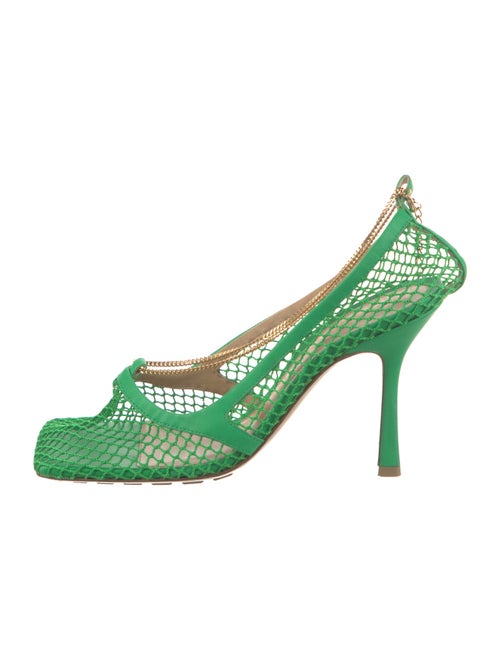 Bottega Veneta Mesh Chain-Link Accents Slingback Pumps