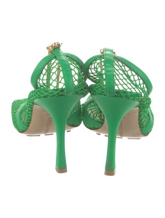 Bottega Veneta Mesh Chain-Link Accents Slingback Pumps