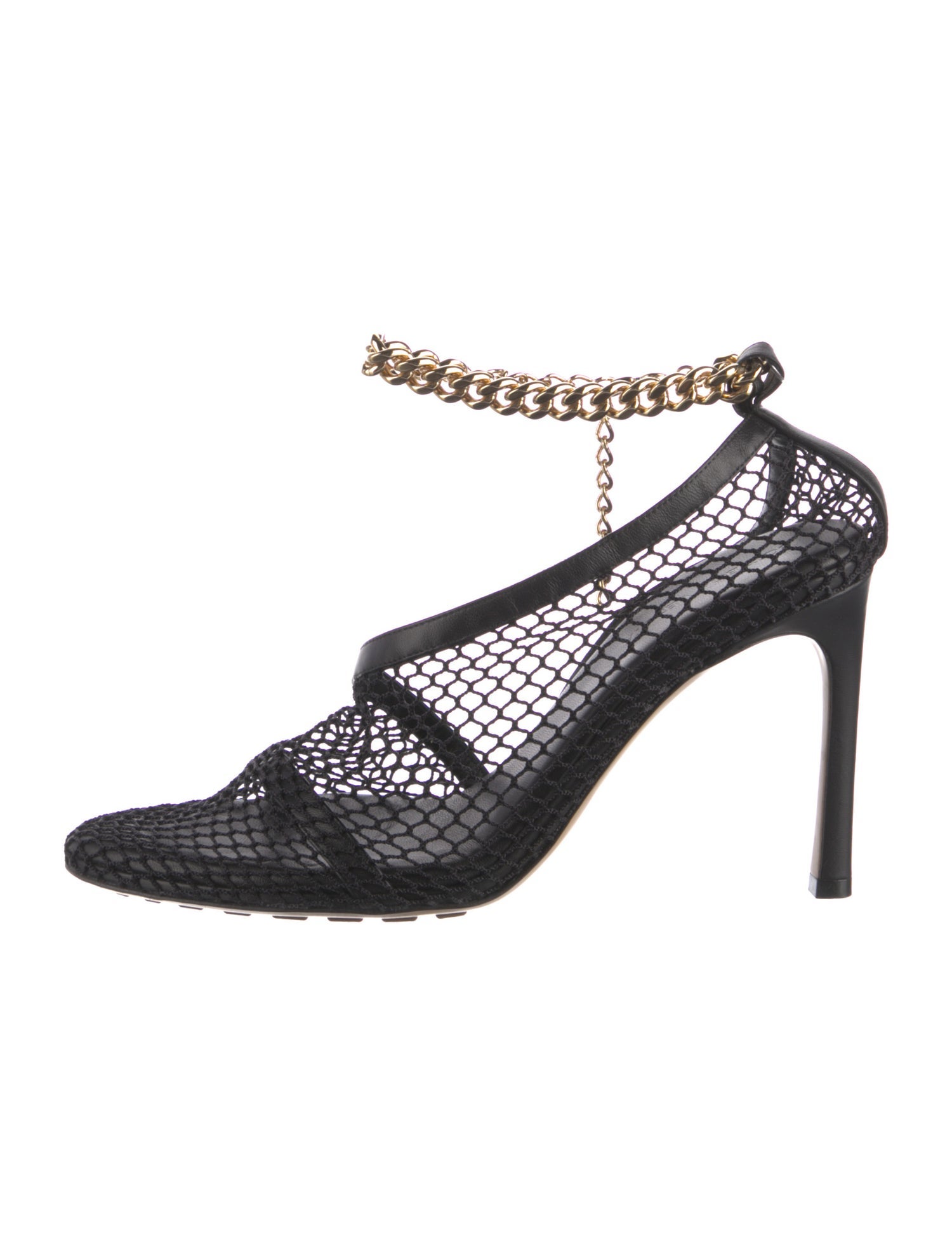 Bottega Veneta Chain-Link Accent Mesh Pumps