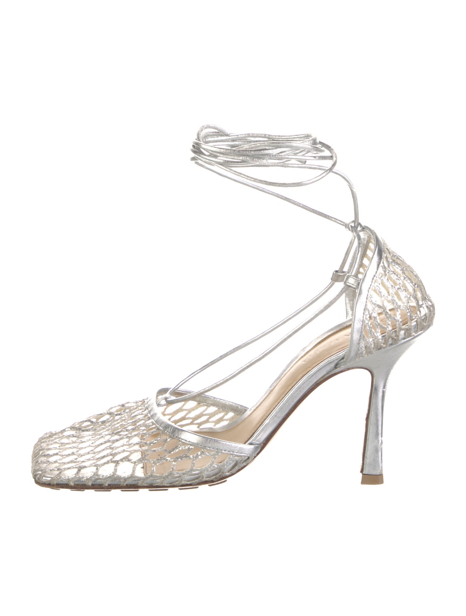 Bottega Veneta Leather Mesh Accents Sandals
