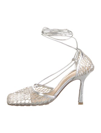 Bottega Veneta Leather Mesh Accents Sandals