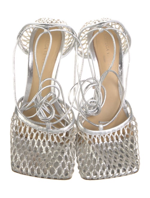 Bottega Veneta Leather Mesh Accents Sandals