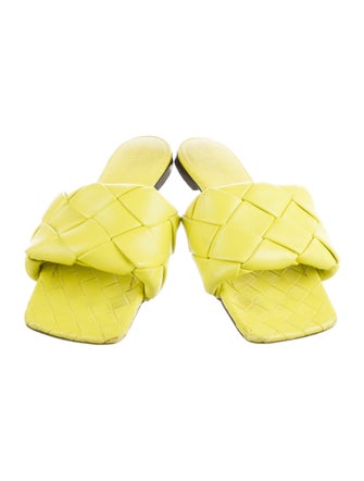 Bottega Veneta Intrecciato Weave Leather Slides