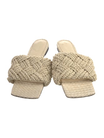 Bottega Veneta Intrecciato Weave Raffia Slides