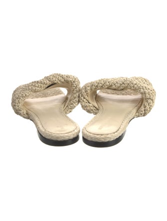 Bottega Veneta Intrecciato Weave Raffia Slides
