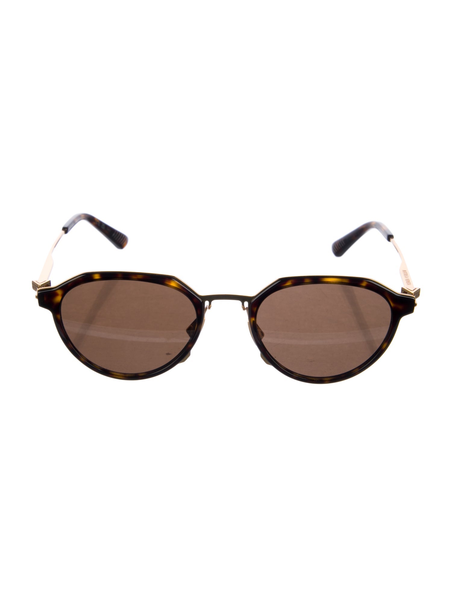 Bottega Veneta Round Mirrored Sunglasses