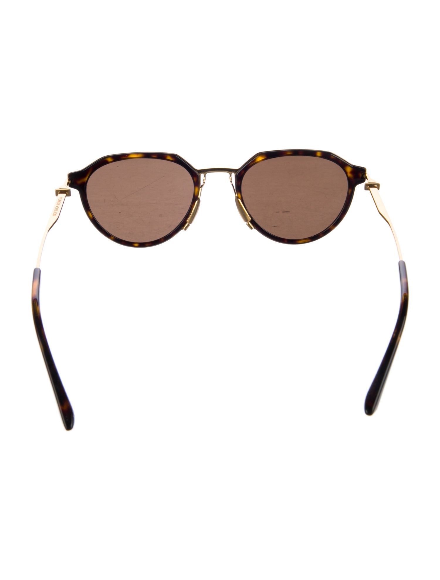 Bottega Veneta Round Mirrored Sunglasses