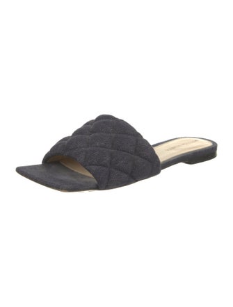 Bottega Veneta Intrecciato Weave Denim Slides