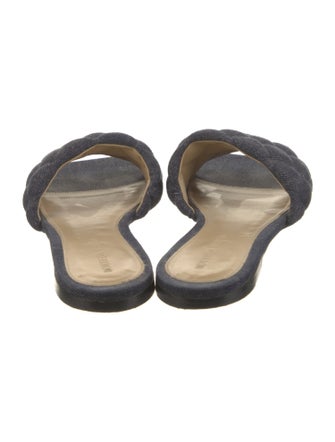 Bottega Veneta Intrecciato Weave Denim Slides